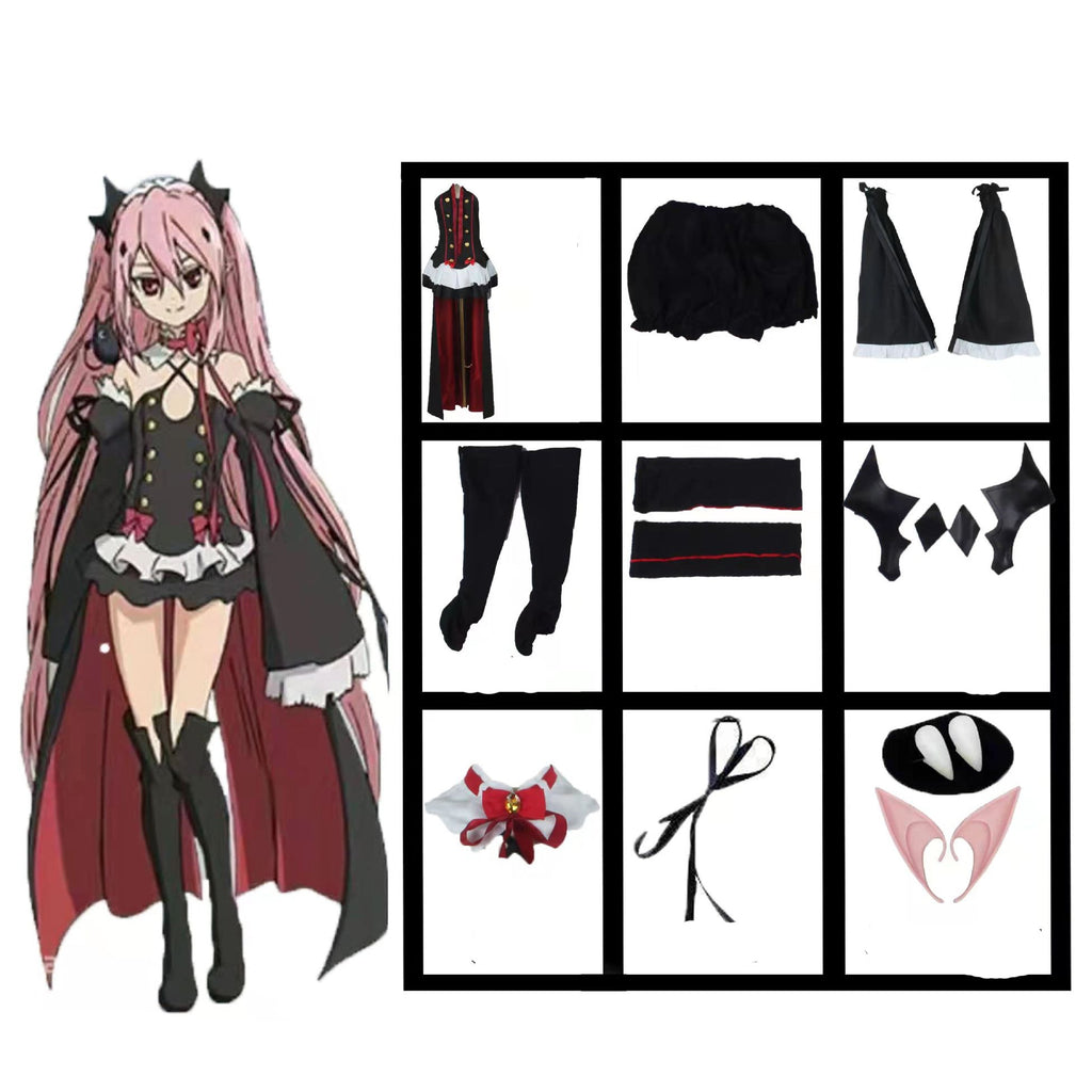Anime Seraph Of The End Owari no Seraph Krul Tepes Cosplay Costume+Wigs Halloween Full Set Costume Outfit