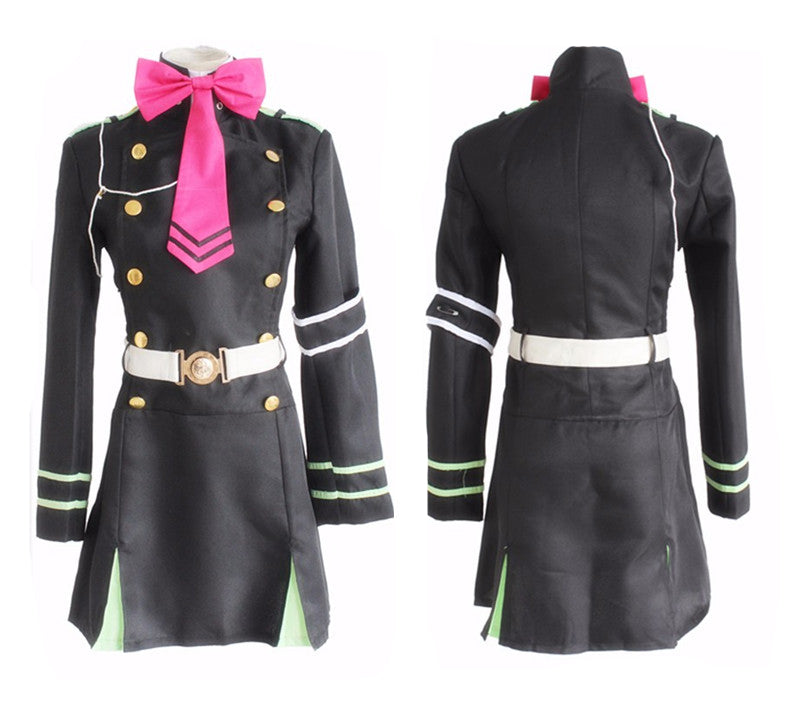 Anime Seraph of the End Shinoa Hiragi Costume Uniform + Wigs Full Set Halloween Costume