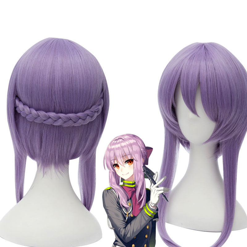 Anime Seraph of the End Shinoa Hiragi Purple Cosplay Wigs Cosplay Accessories