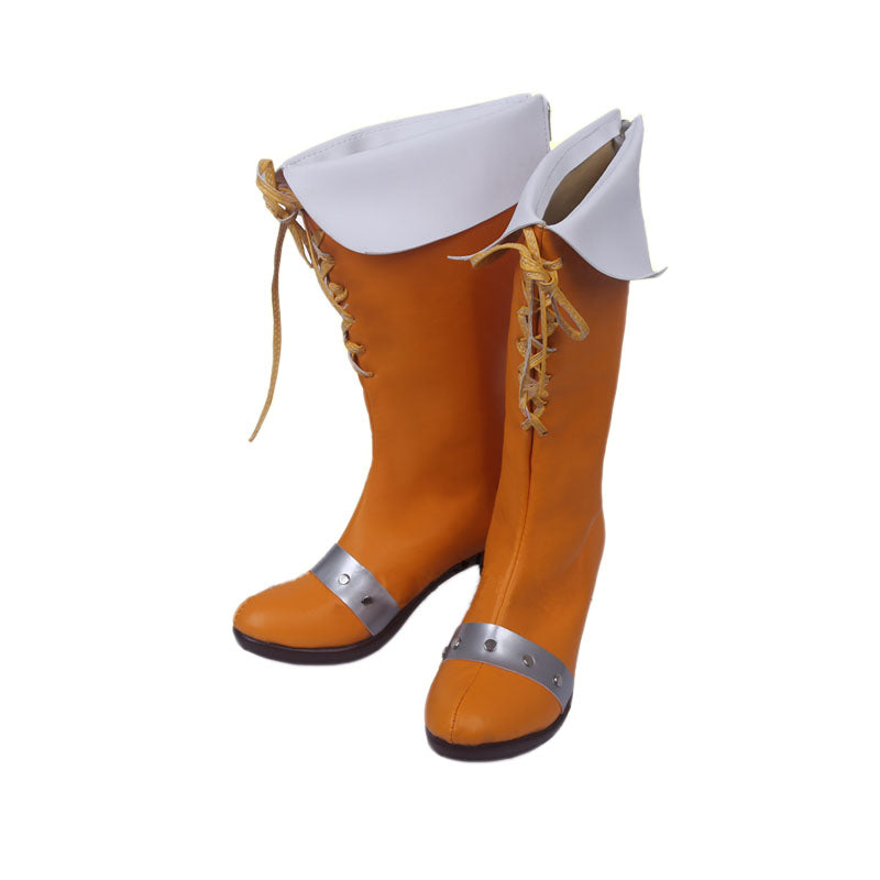 Serpent's Sin of Envy Diane Cosplay Boots Orange PU Leather Costume Shoes