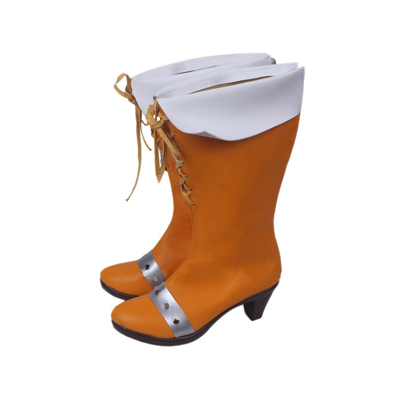Serpent's Sin of Envy Diane Cosplay Boots Orange PU Leather Costume Shoes