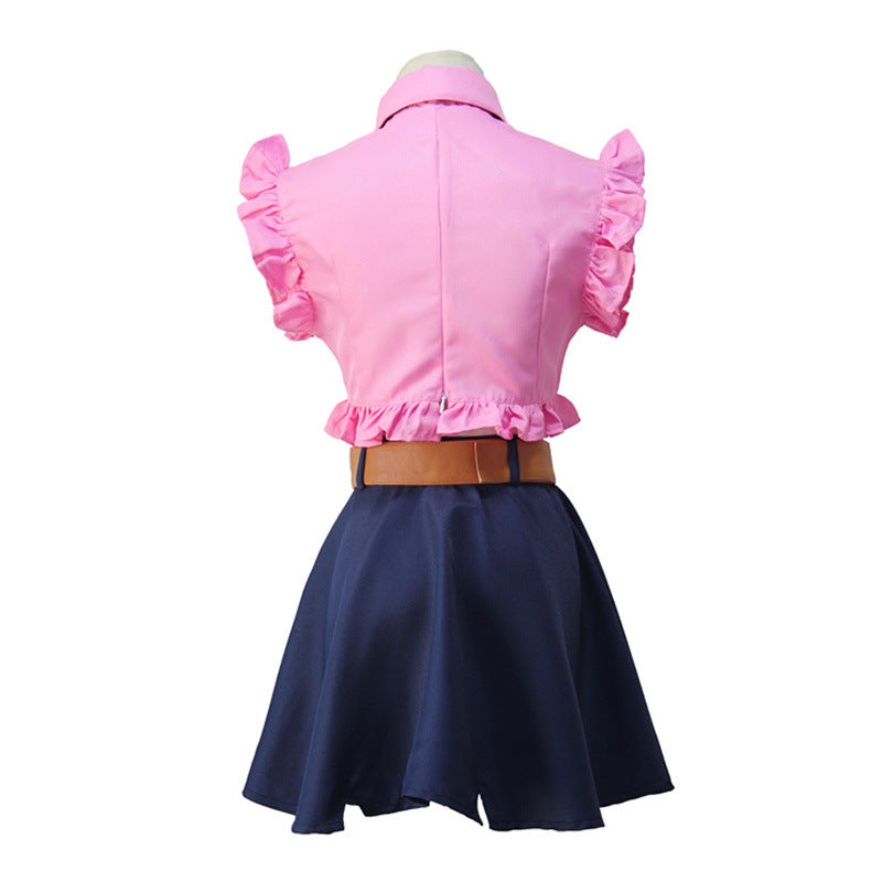 16 years Elizabeth Liones Cosplay Costume Pink Uniform Crop Top and Skirt Suit for Girls Women