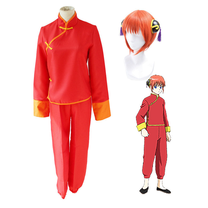 Anime Silver Soul Gintama Kagura Costume Kung Fu Suit Halloween Cosplay Outfit