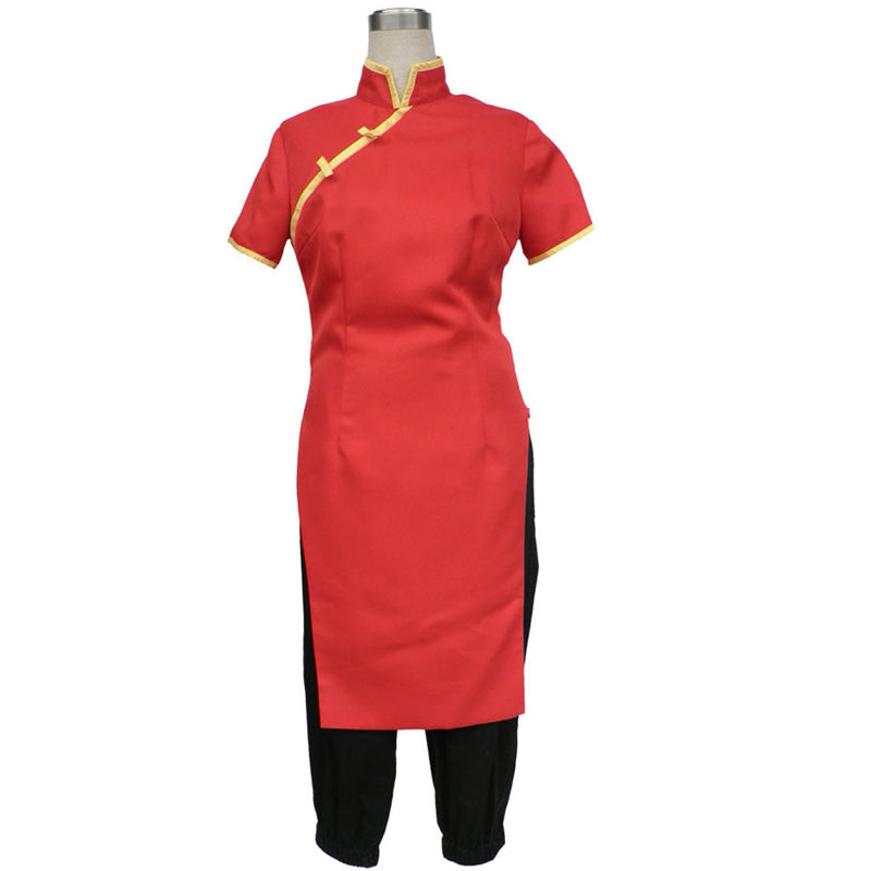 Anime Silver Soul Gintama Kagura Costume Red Cheongsam Cosplay Outfit Halloween Costume