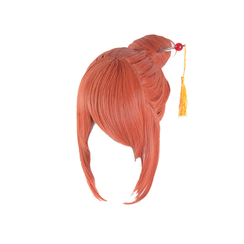 Anime Silver Soul Gintama Kagura Costume Wigs Orange Wigs With Hairdecor Props