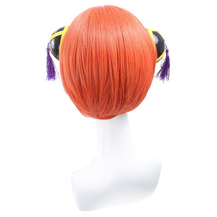 Anime Silver Soul Gintama Kagura Costume Wigs Orange Wigs With Hairdecor Props