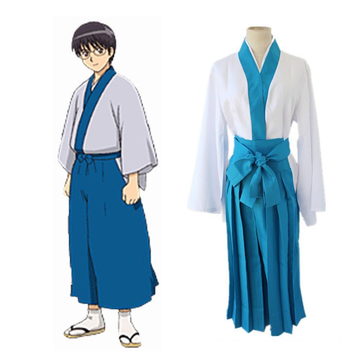 Anime Silver Soul/Gintama Shimura Shinpachi Cosplay Costume Kimono Suit Full Set Halloween Costume