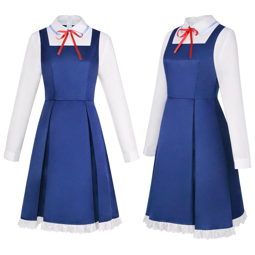 Anya Forger Kids Girls Costume Blue Dress Halloween Cosplay Outfit