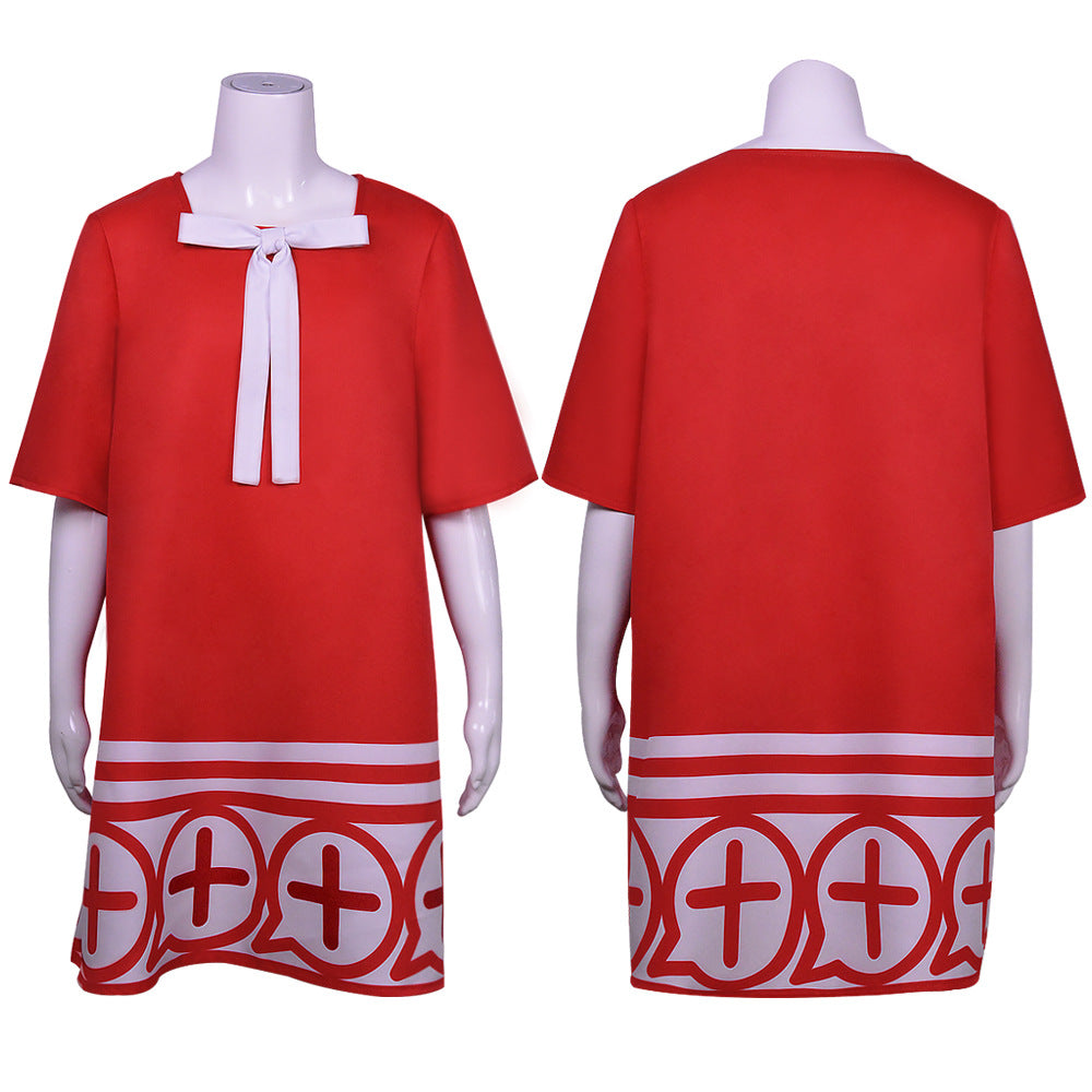 Anya Forger Kids Girls Costume Red Dress Outfit Halloween Costume