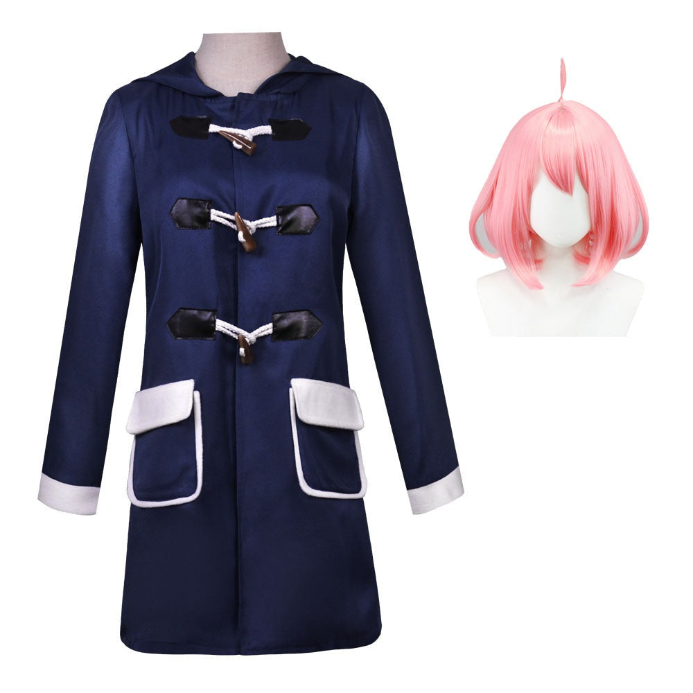Anya Forger Kids Girls Costume Winter Cosplay Jacket Coat Halloween Outfit