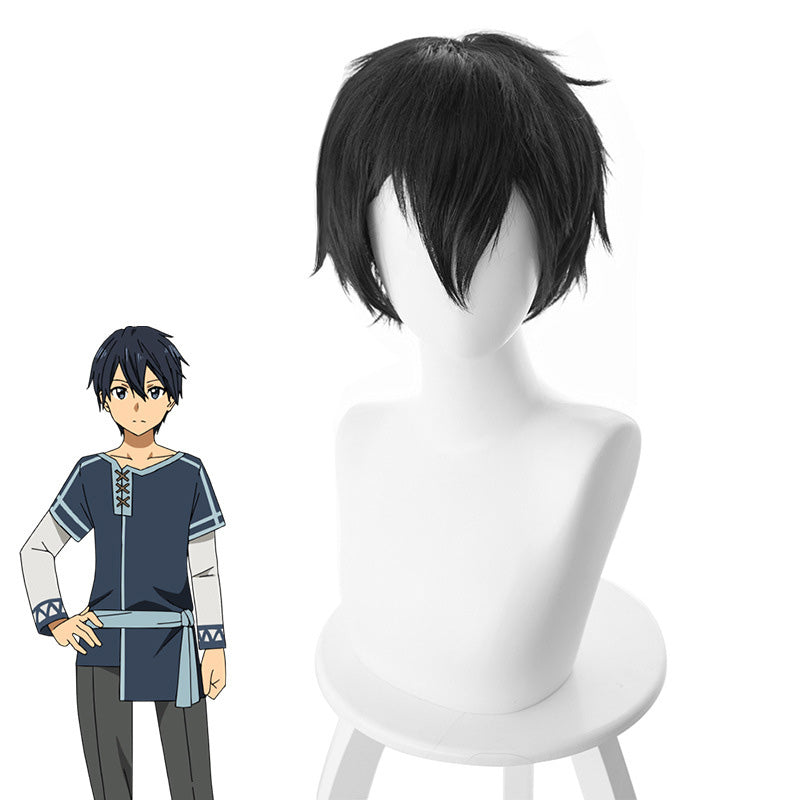 Anime Sword Art Online Kazuto Kirigaya Kirito Cosplay Costume and Wigs Set Halloween Cosplay Costume