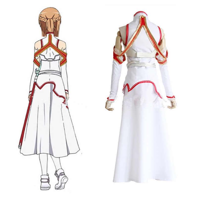 Anime Sword Art Online Yuuki Asuna Cosplay Costume Halloween Full Set Cosplay Dress