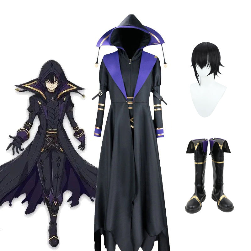 Anime The Eminence in Shadow Cid Kagenou Shadow Outfit Whole Set Costume+Wigs+Cosplay Shoes Halloween Carnival Cosplay Set