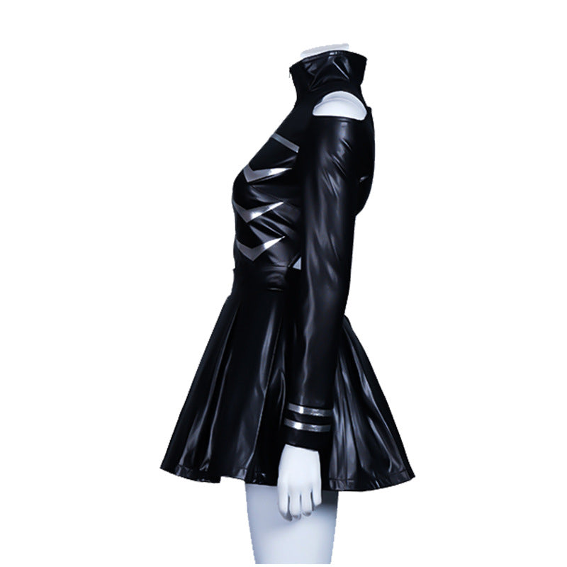Ken Kaneki Female Version Costume Dress Halloween Cosplay PU Dress Outfit