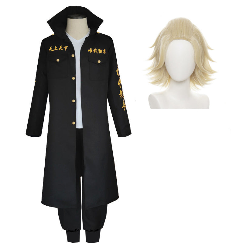 Manjiro Sano Uniform Costume With Wigs Mikey Cosplay Full Set Halloween Cosplay Costume