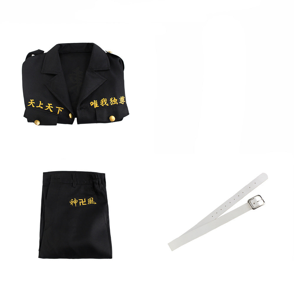 Tokyo Manji Gang Toman Uniform Costume Black Tokko-Fuku Halloween Cosplay Suit