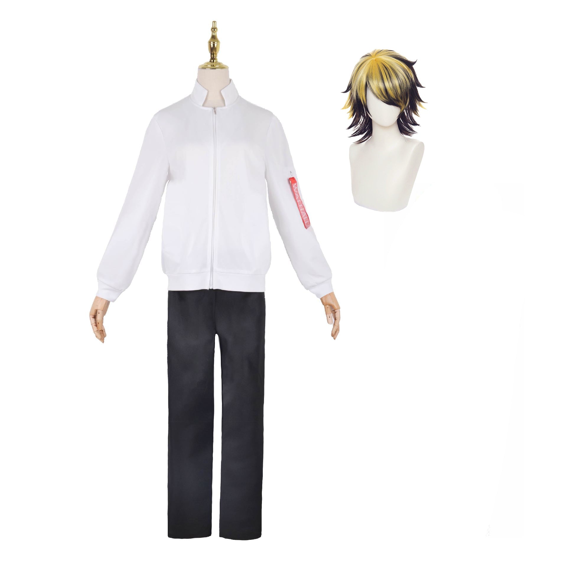 Kazutora Hanemiya Uniform Costume With Wigs Halloween Cosplay Outfit