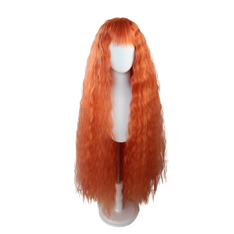 Anime Wonder Egg Priority Frill Cosplay Wigs Long Orange Wigs