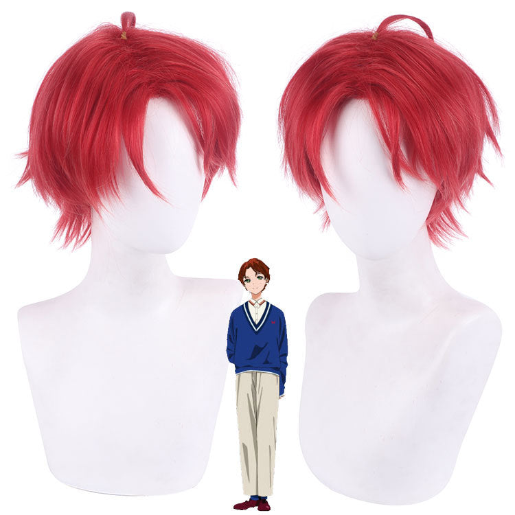 Anime Wonder Egg Priority Momoe Sawaki Cosplay Red Short Wigs
