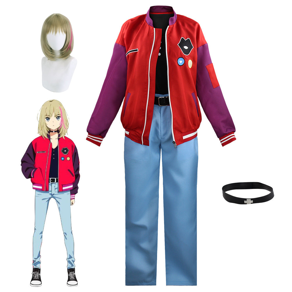 Anime Wonder Egg Priority Rika Kawai Full Set Cosplay Costume With Wigs
