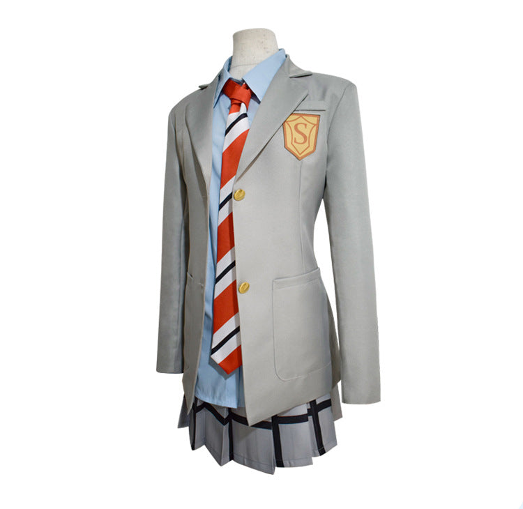 Anime Your Lie in April Cosplay Kousei Arima Cosplay Costume Kaori Miyazono Uniform Full Set With Wigs