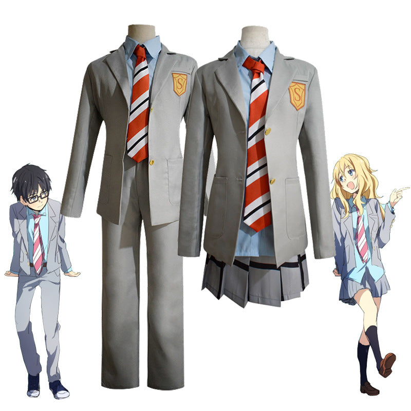 Anime Your Lie in April Cosplay Costume Kaori Miyazono Costume Kousei Arima Uniform Costume