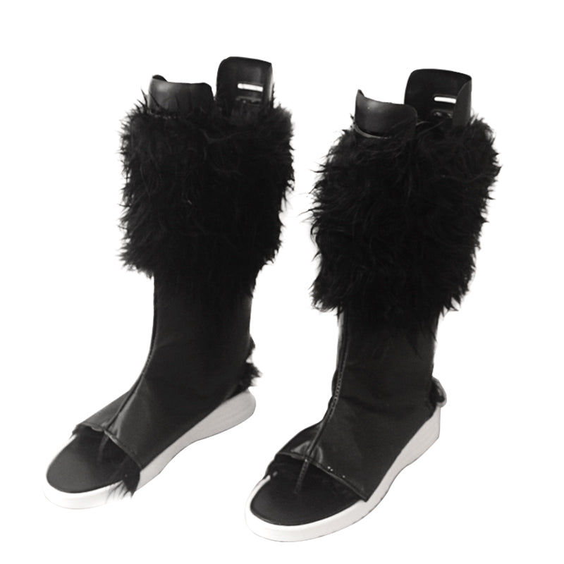 Inosuke Hashibira Costume Shoes Black Boots