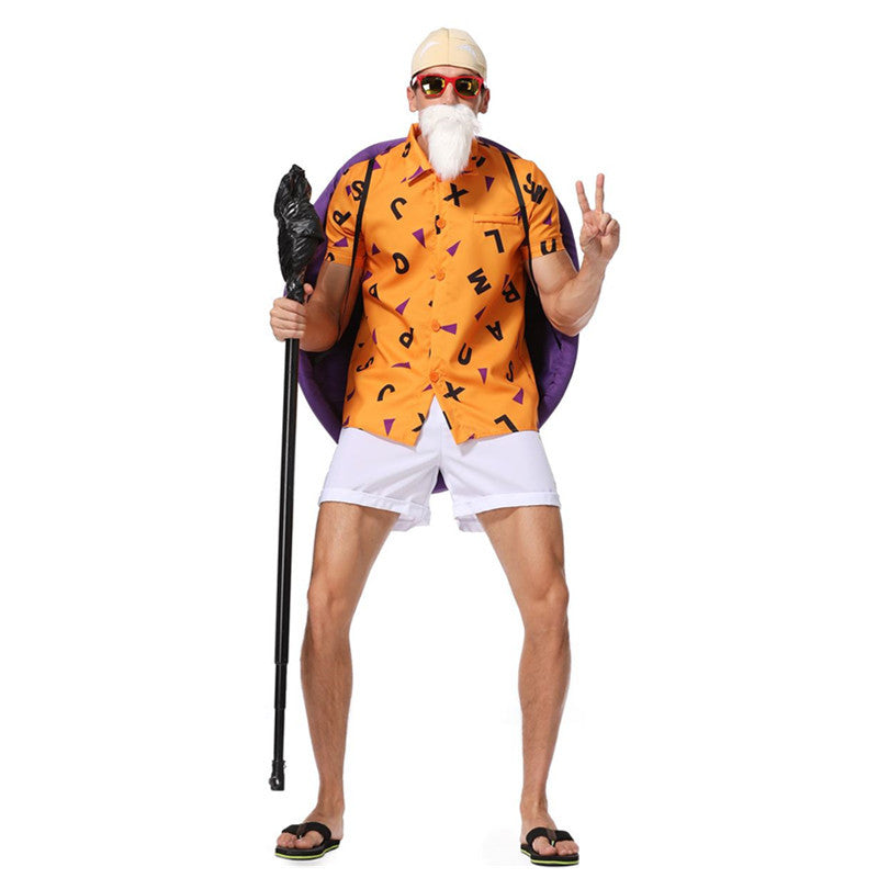 Anime Dragon Ball Master Roshi Cosplay Costume Suit Full Set