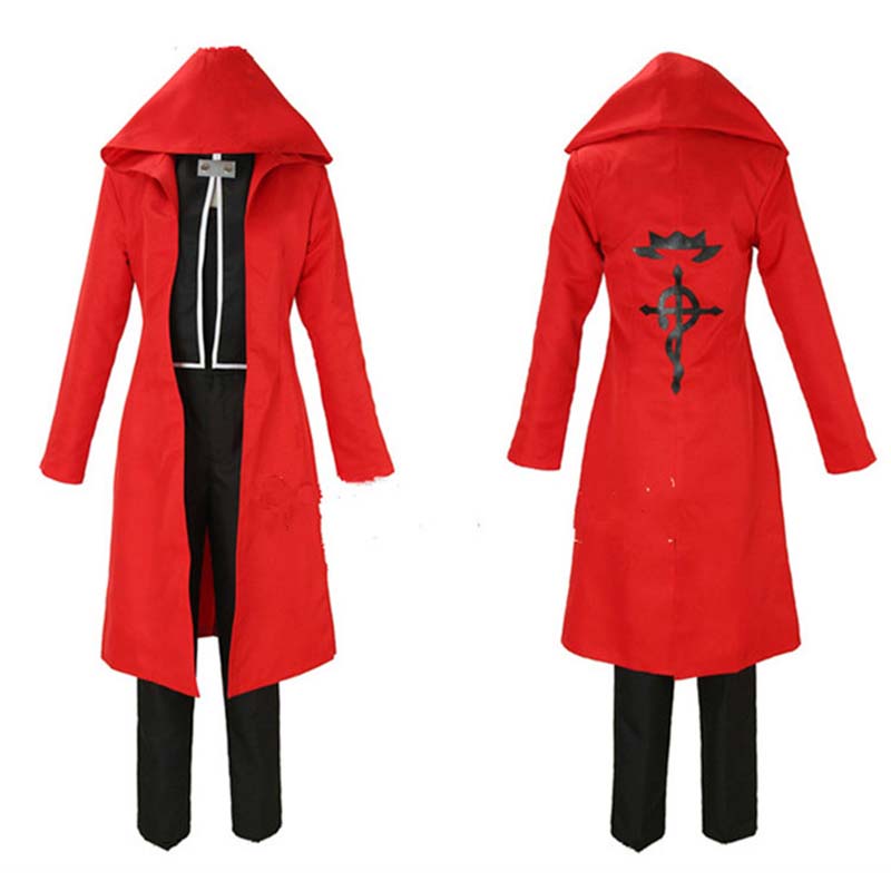 Anime Fullmetal Alchemist Edward Elric Cosplay Costume Full Set With Cloak
