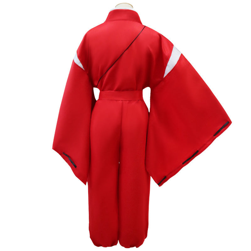 Anime Inuyash Dog Demon Inuyash Cosplay Costume Halloween Cosplay Outfit Red Kimono Suit