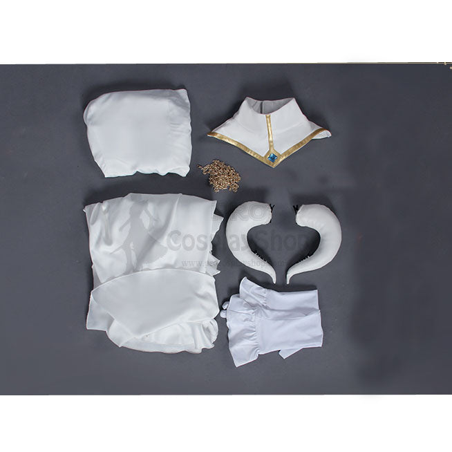 Anime Overlord Cosplay Albedo Cosplay Costume White Dress With Horns Props Halloween Cosplay Outfit