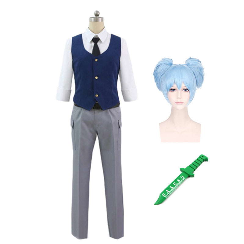 Assassination Classroom Nagisa Shiota Cosplay Uniform Costume+Wigs+Props Full Set Halloween Carnival Costume Outfit