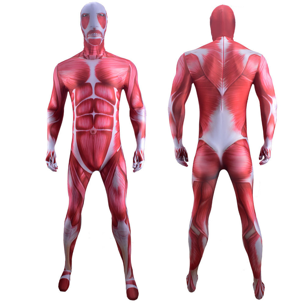 Attack On Titan Shingeki no Kyojin Colossal Titan Costume Zentai Muscle Jumpsuit Costume