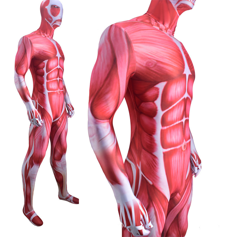 Attack On Titan Shingeki no Kyojin Colossal Titan Costume Zentai Muscle Jumpsuit Costume