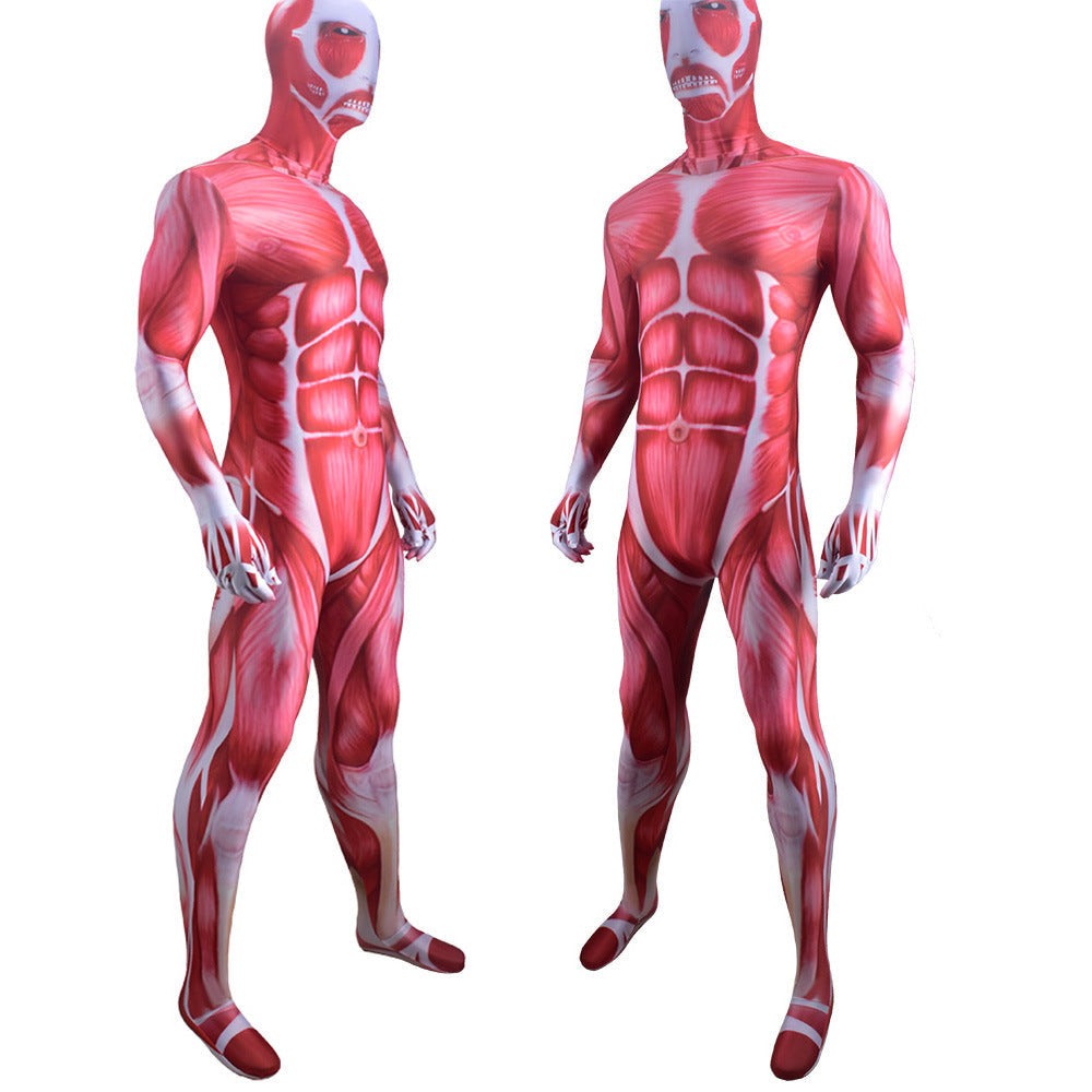 Attack On Titan Shingeki no Kyojin Colossal Titan Costume Zentai Muscle Jumpsuit Costume