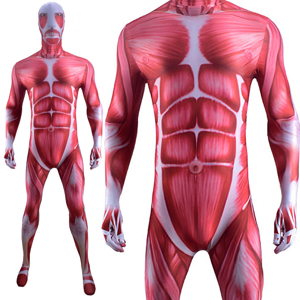 Attack On Titan Shingeki no Kyojin Colossal Titan Costume Zentai Muscle Jumpsuit Costume