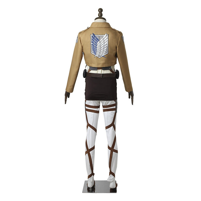 Attack On Titan Shingeki no Kyojin  Levi Ackerman Costume Uniform Full Set With Wigs and Boots Halloween Costume