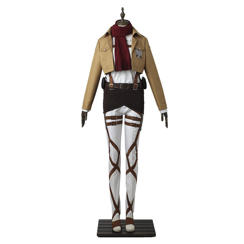 Mikasa Costume Uniform Full Set Attack On Titan Mikasa Ackermann Halloween Cosplay Outfit Set