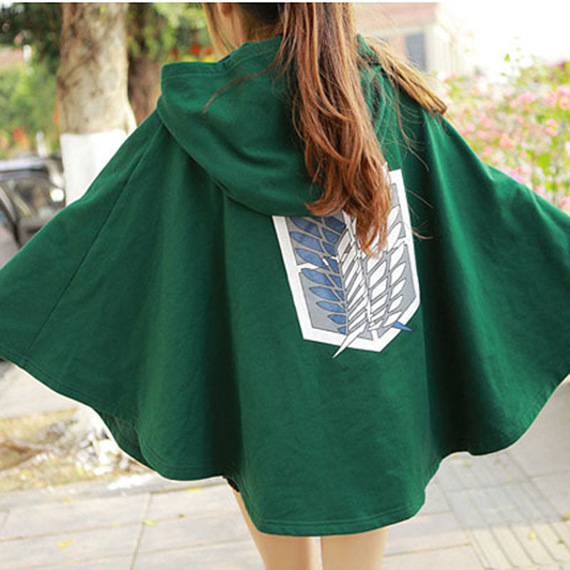 Attack On Titan Survey Corps Green Cloak Cape Uniform Cosplay Costume Unisex