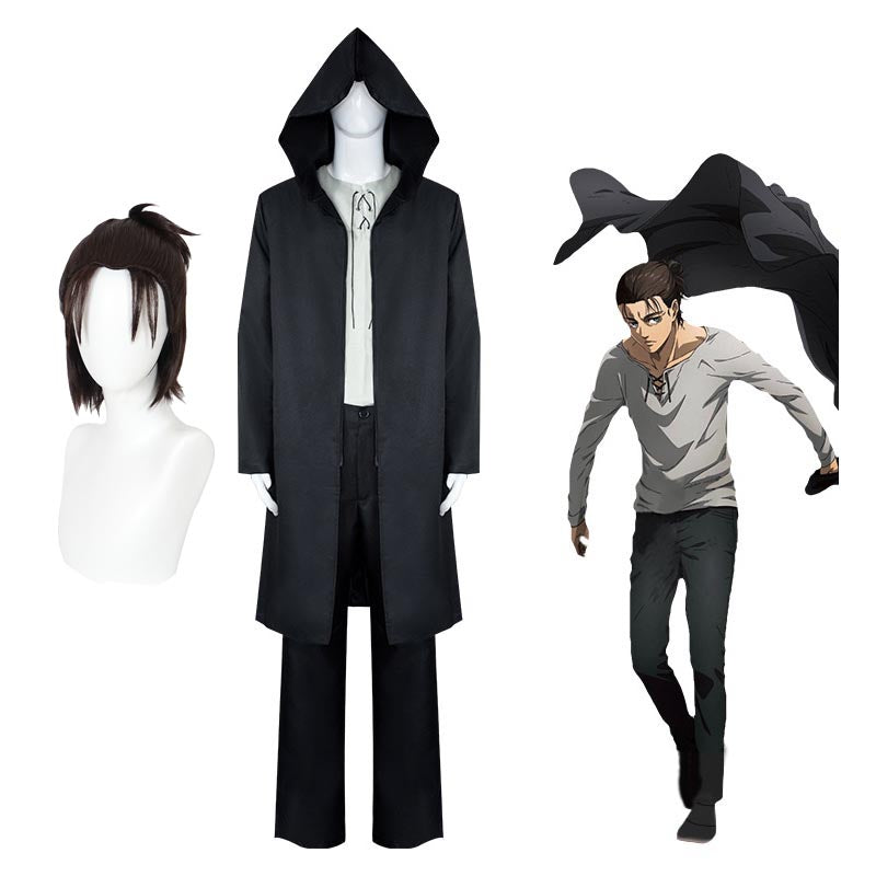 Attack on Titan AOT Final Season 4 Eren Jaeger Cosplay Costume With Wigs Set