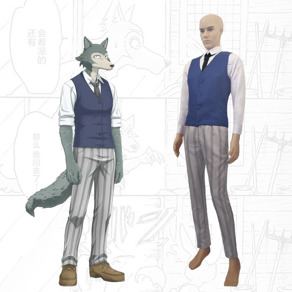 Beastars Legoshi Costume Mr. Wolf Boy Halloween Cosplay Suit Set Costume