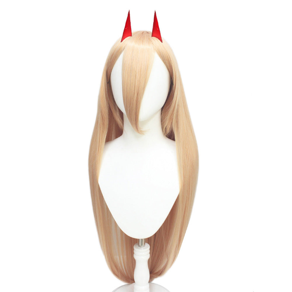 Blood Fiend Power Costume With Blue Jackt and Horns Halloween Carnival Cosplay Outfit