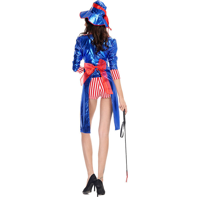Blue Women Sexy Ringmaster Costume Magician Costume