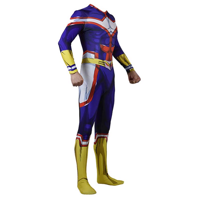 Toshinori Yagi Hero Costume All Might Zentai Costume With Wigs Set All Might Jumpsuit With Wigs