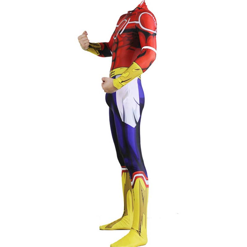 Toshinori Yagi Silver Age Costume All Might Red Version Costume Jumpsuit Halloween Zentai Costume
