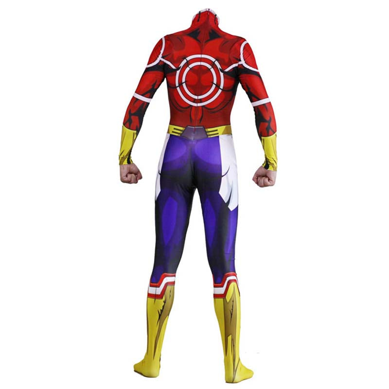Toshinori Yagi Silver Age Costume All Might Red Version Costume Jumpsuit Halloween Zentai Costume