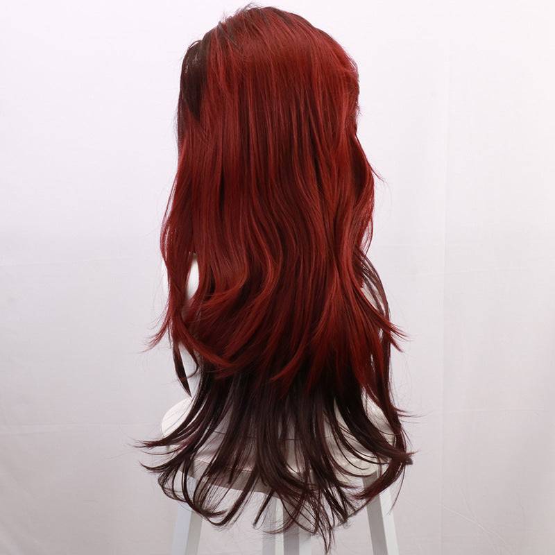 Anime Tanjiro Kamado Female Version Costume Lolita Dress+Long Wigs Full Set Women Girls Halloween Costume