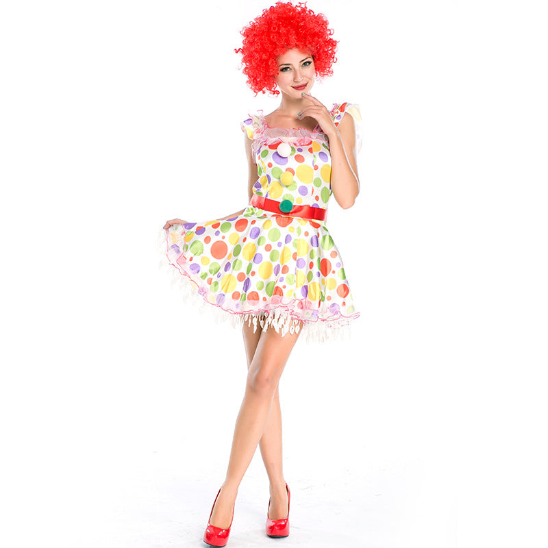 Candy Color Clown Cosplay Costume For Halloween Party  Performance