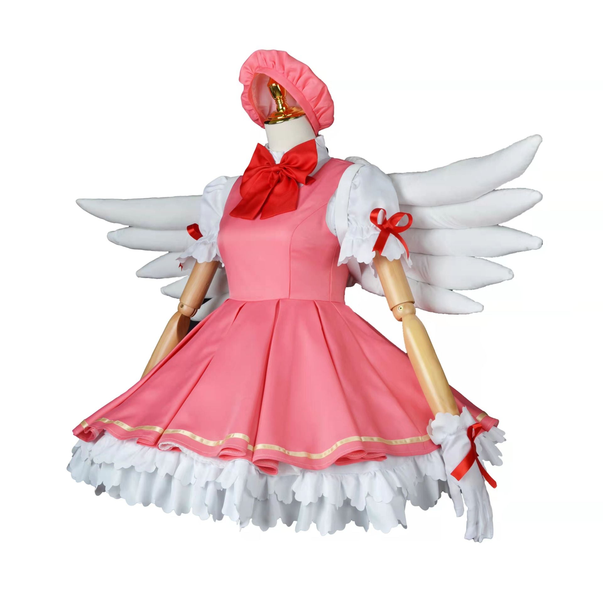 Cardcaptor Sakura Sakura Kinomoto Cosplay Costume With Wings+Wigs+Shoes Full Set Halloween Costume