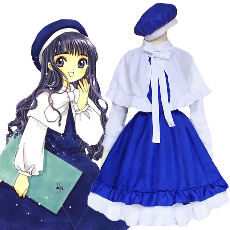 Cardcaptor Sakura: Clear Card Tomoyo Daidouji Cosplay Costume Blue Lolita Dress With Hat